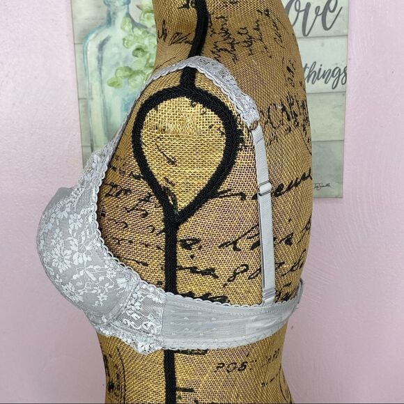 Victoria’s Secret Dream Angels Push Up Bra Lace Polka Dot Convertible Gray 32D - Picture 3 of 13